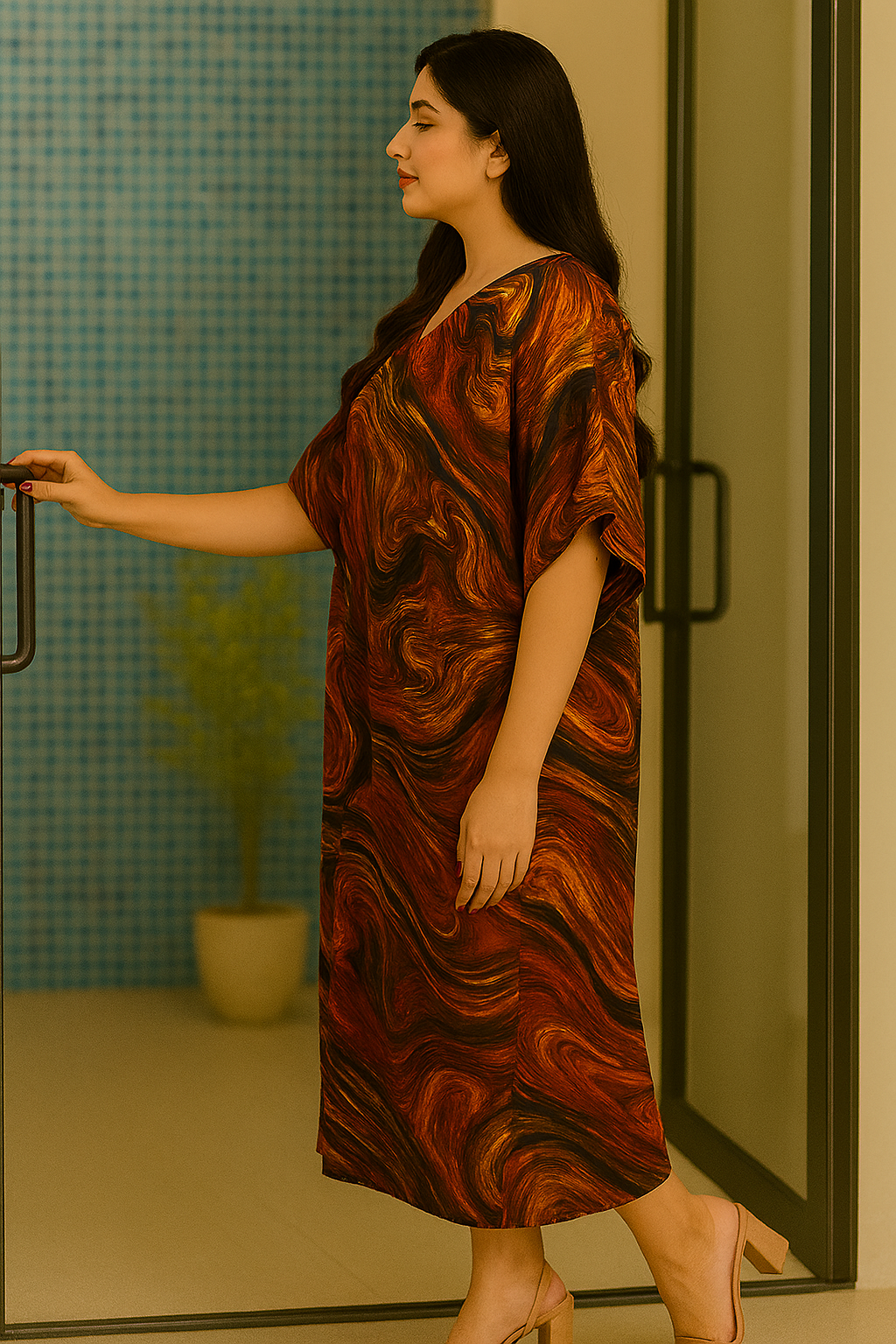 Molten Ember Flow Kaftan