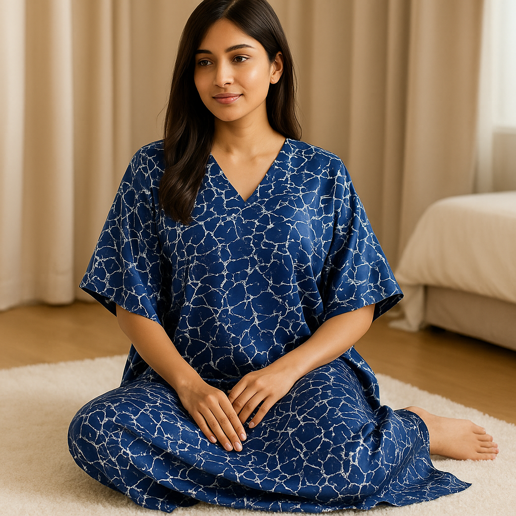 Midnight Marble Lounge Kaftan