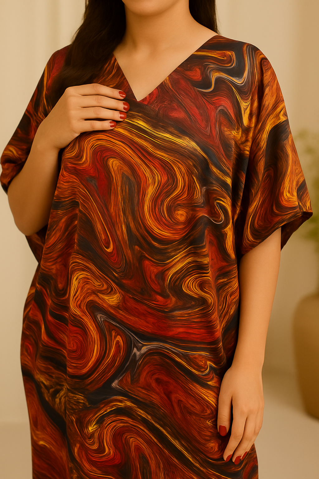 Molten Ember Flow Kaftan