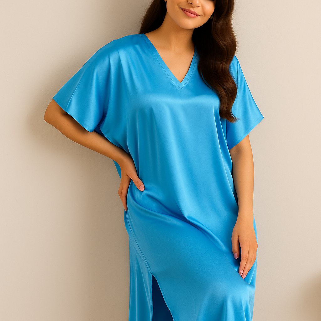 Sky Blue Silk Kaftan